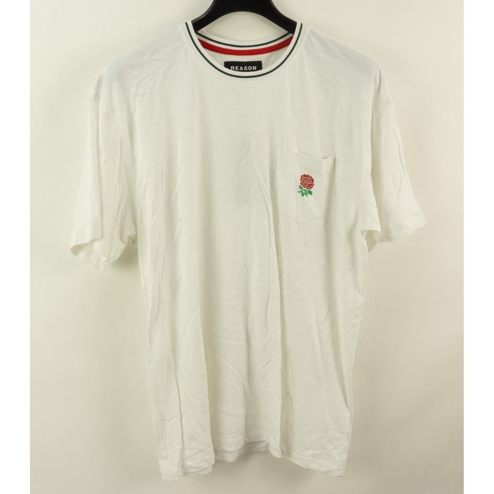 Reason Brand Mens Rose Pocket Crew T-Shirt XL White Short Sleeve R3T4 NEW